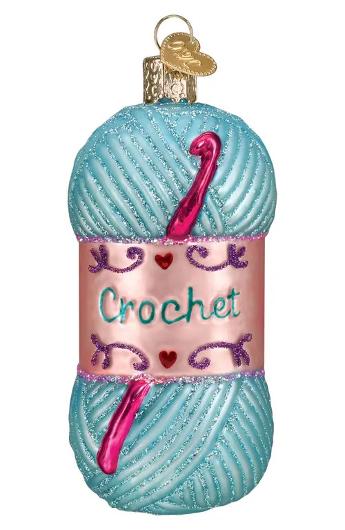 Old World Christmas Crochet Yarn Glass Ornament in Blue/Pink at Nordstrom | Nordstrom