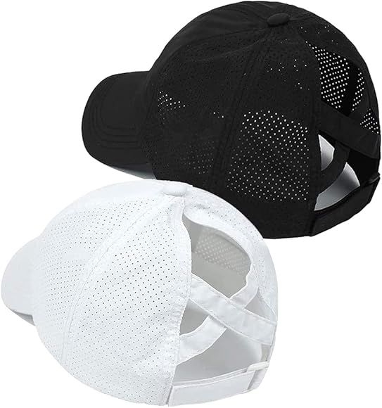 KFXFENQ Womens Criss Cross Ponytail Hat Quick Drying Baseball Cap Sun Hats UV Protection Sport Ca... | Amazon (CA)