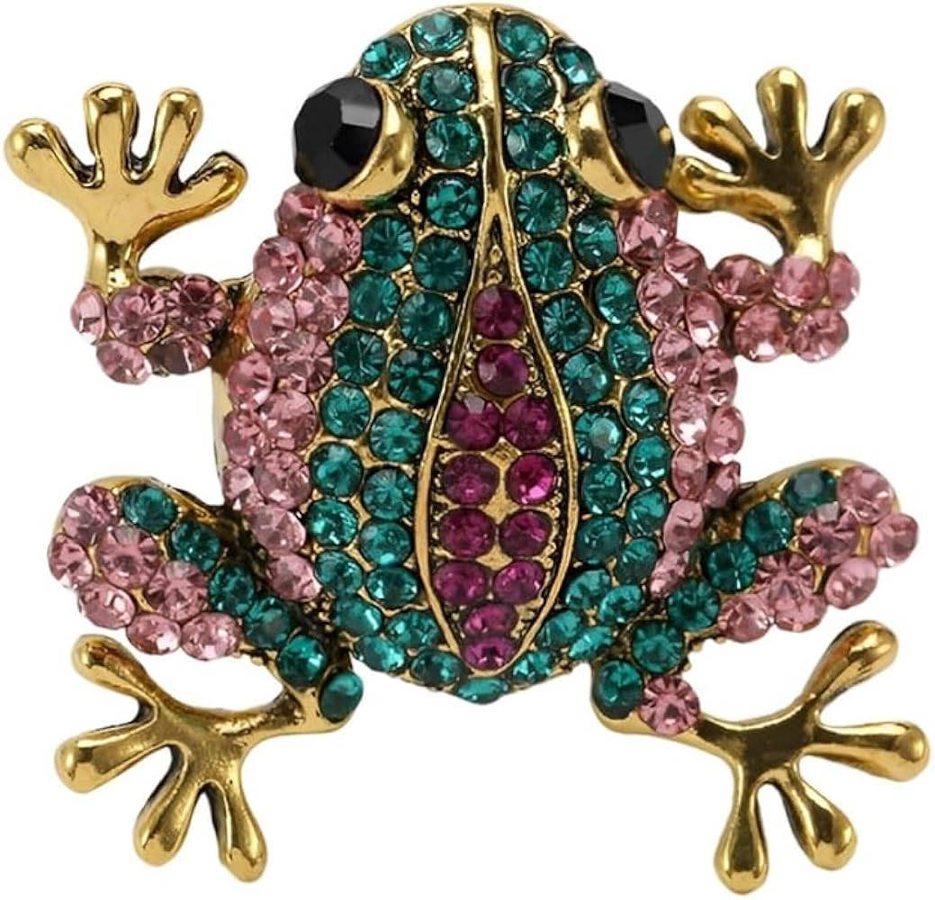 Frog Brooch Pins for Women, Colorful Frog Brooch Pin, Cute Frog Animal Brooch Lapel Pin, Bohemian... | Amazon (US)