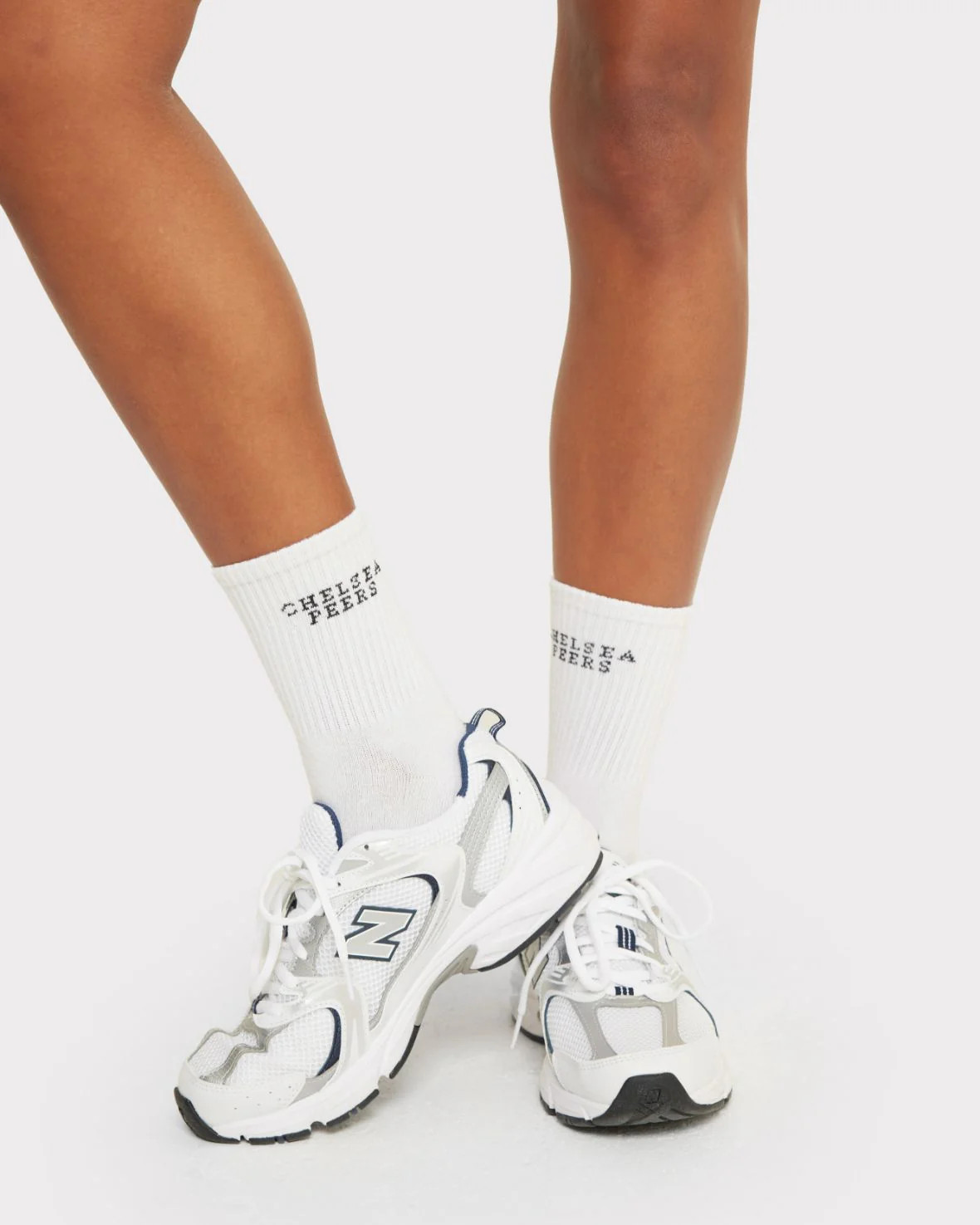 Jacquard Logo Crew Socks | Chelsea Peers NYC