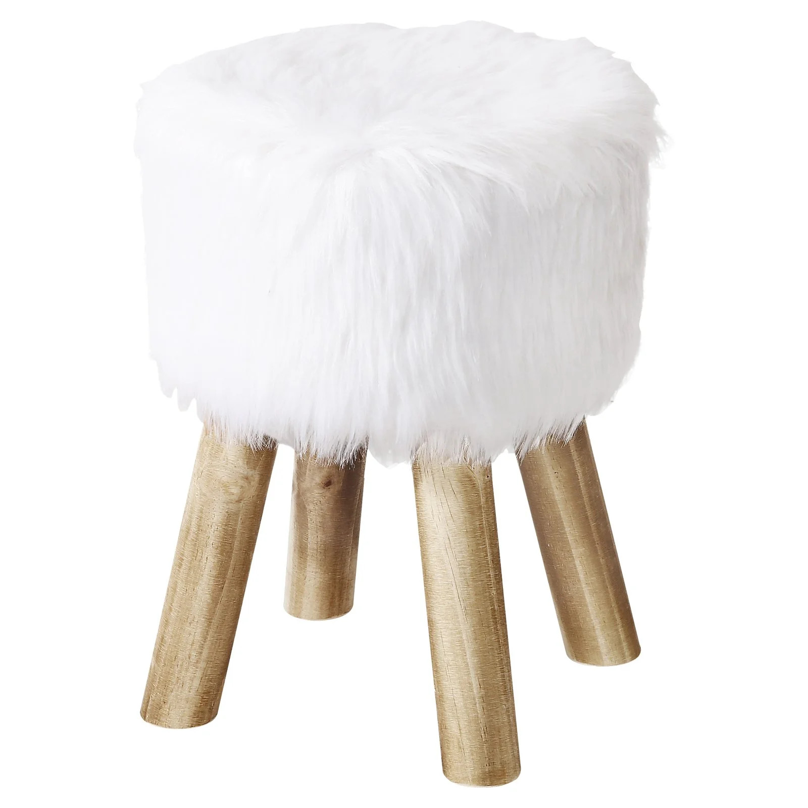 EdgeMod Yvette Faux Fur Stool | Walmart (US)