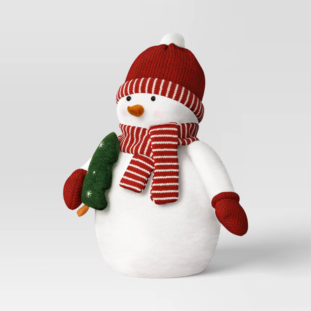 Fabric Snowman Figurine Holding Christmas Tree - Wondershop™ White | Target