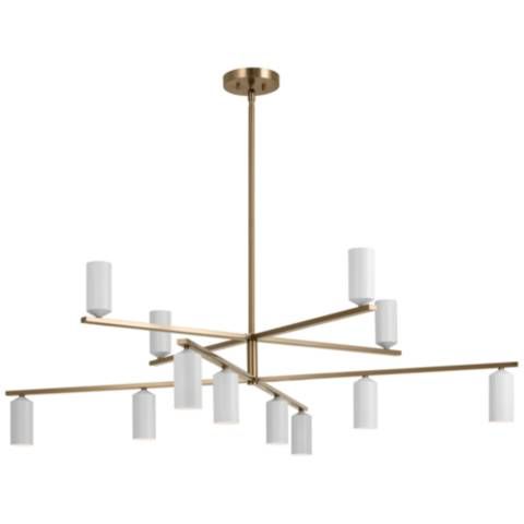 Kichler Gala 55.75 Inch 12 Light Chandelier in Champagne Bronze with White - #309E7 | Lamps Plus | Lamps Plus