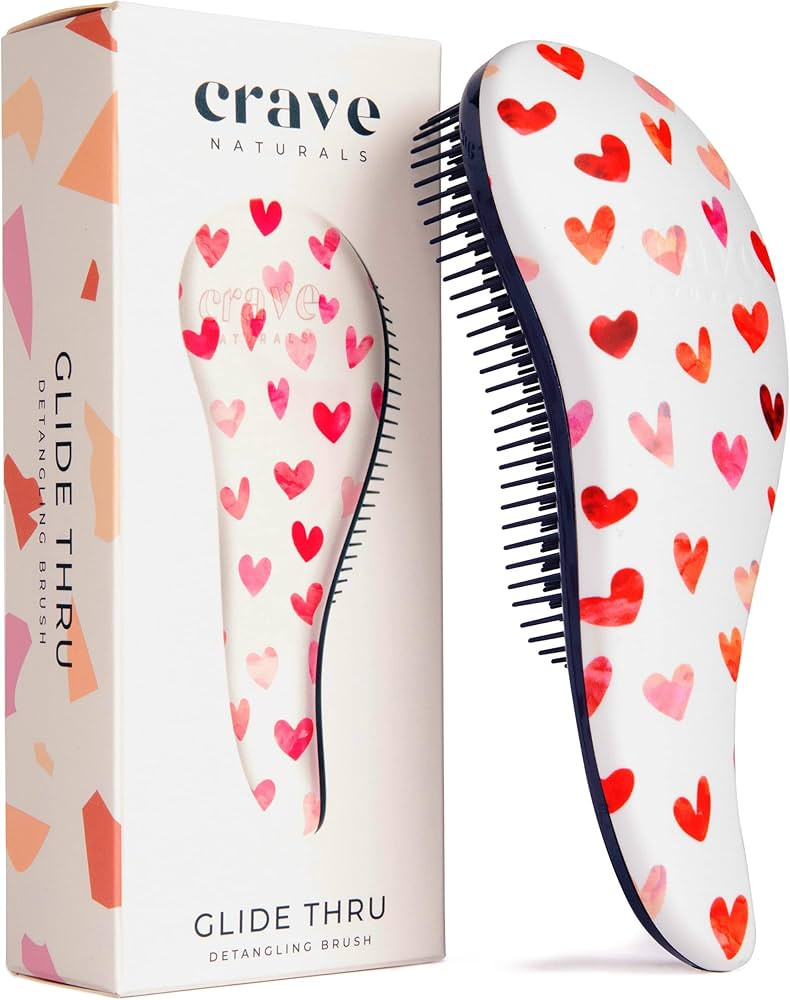 Crave Naturals Glide Thru Detangling Hair Brush for Adults & Kids Hair - Detangler Brush for Natu... | Amazon (US)
