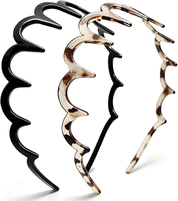 Sizobi Zig Zag Headbands for Women, Non-Slip Comb Wavy Headbands with Teeth | Amazon (US)
