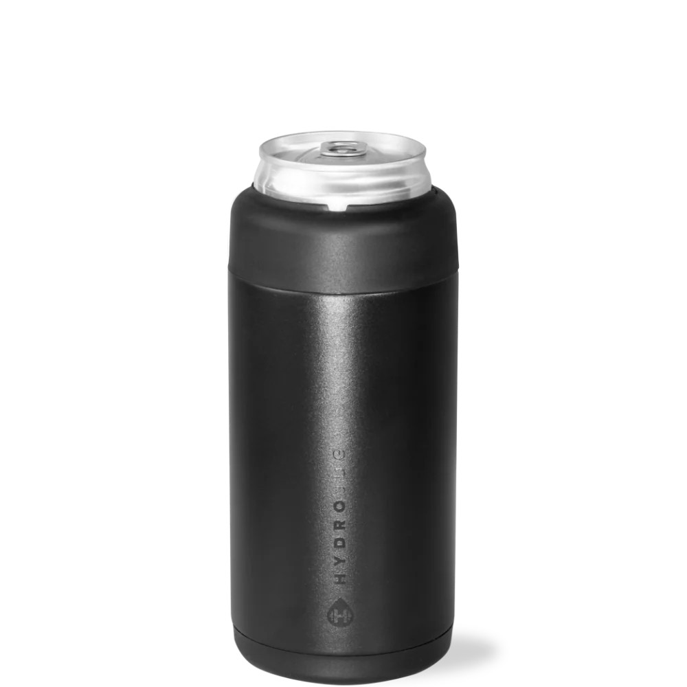 HydroJug Slim Can Cooler 12oz | Insulated Stainless Steel Skinny Can Holder \u2013 Black | HydroJug
