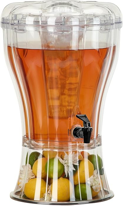 Buddeez Clear Drink 3.5 Gallon Plastic Beverage, Comes with Stand, Spigot, Ice Cone, Large Punch ... | Amazon (US)