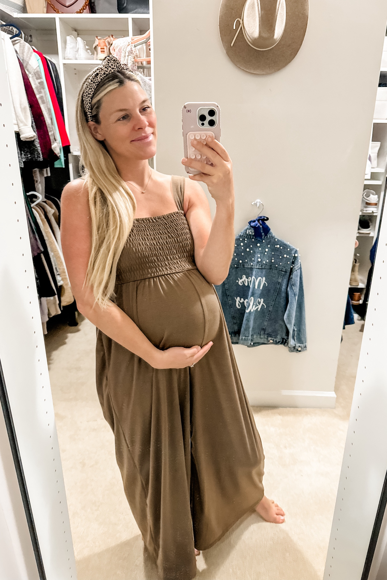 Favorite bump friendly jumpsuit at the moment! I have been living in this thing as I reach my last few weeks of pregnancy bc it is so soft, stretchy, and breathable BUT also so cute! 🙌  we don’t ask for much do we mommas?! 

#LtkBump #pregnancy #bumpoutfit #bumpinspo #bumpfriendly 

#LTKSaleAlert #LTKBump #LTKStyleTip