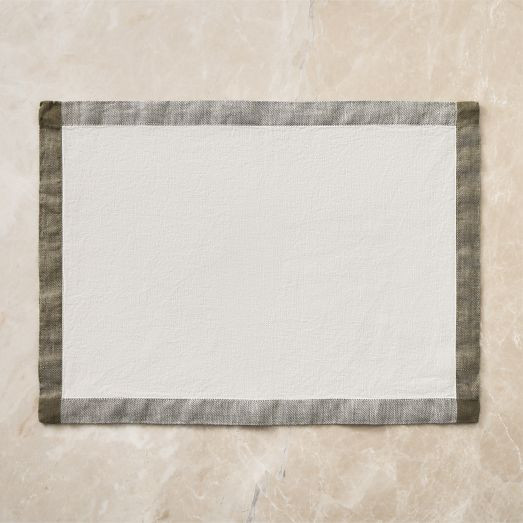 Contrast Border Linen Placemats | West Elm (US)