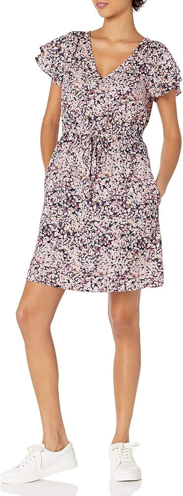 Amazon Brand - Goodthreads Women's Georgette Ruffle-Sleeve Mini Dress | Amazon (US)