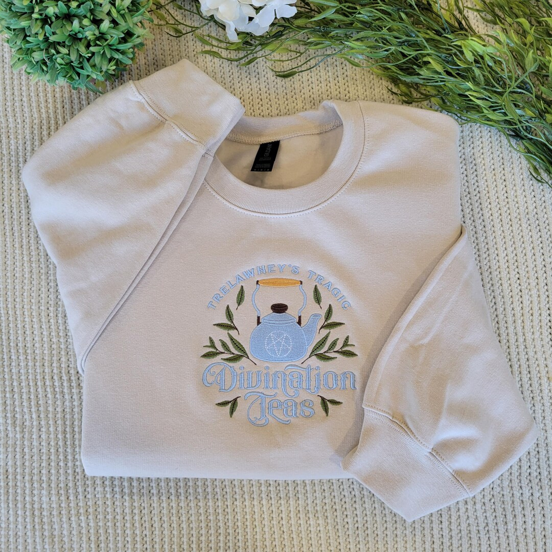 Trelawney's Divination Teas Embroidered Gildan Crewneck Sweater - Etsy | Etsy (US)