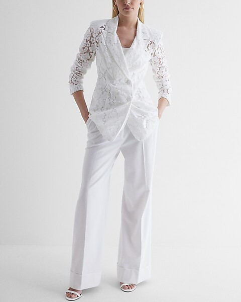 Double Breasted Lace Blazer | Express