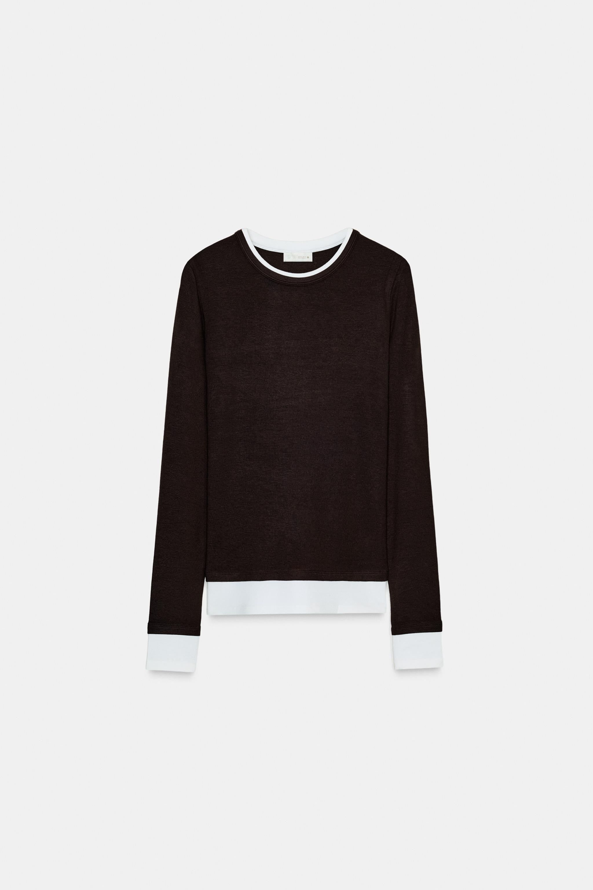 MOCK LAYER CONTRAST T-SHIRT | Zara UK