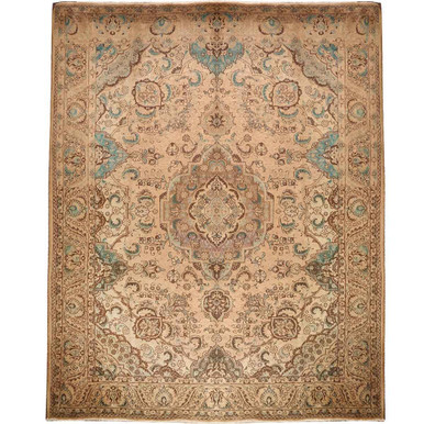 12' 12'' x 10' 0'' Tabriz Authentic Persian Hand Knotted Area Rug - 111934 | Los Angeles Home of rugs