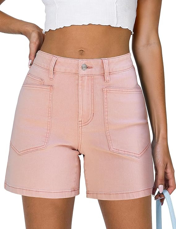 luvamia Jean Shorts Womens High Waisted Trendy Stretchy Denim Shorts Casual Summer Jorts with Poc... | Amazon (US)