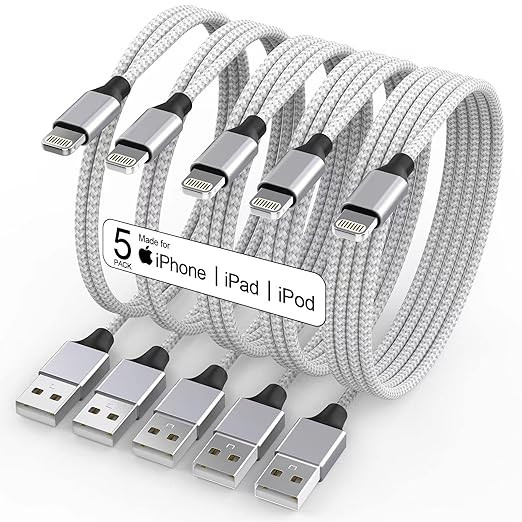 [Apple MFi Certified] iPhone Charger, 5Pack(3/3/6/6/10 FT) Lightning Cable Apple Charging Cable F... | Amazon (US)