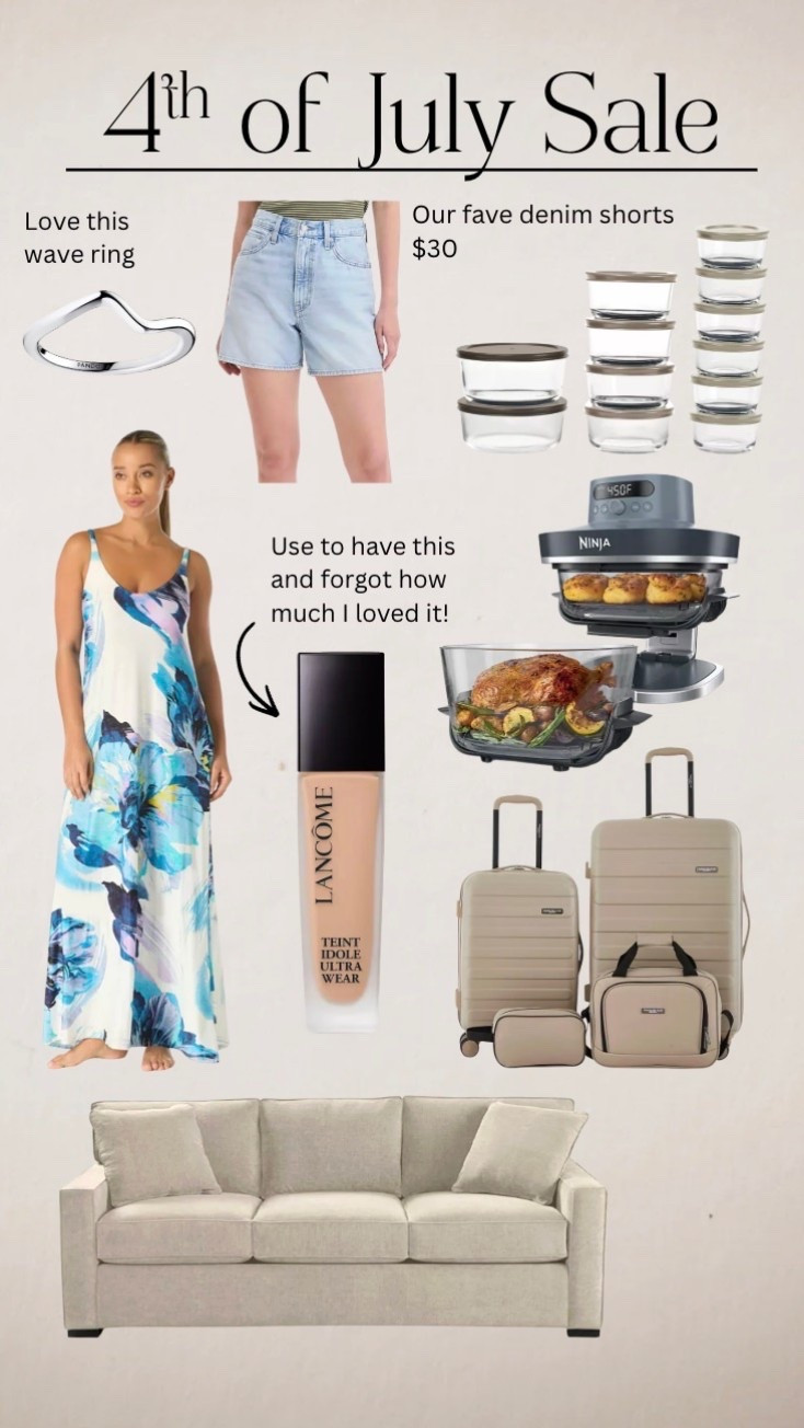 Our fave shorts are on sale for $29.99!!! I wear a 30. I got a M in the sundress and thought it was so pretty!!! Can’t wait to get my hands on this air fryer finally and I also picked up the glass containers and wave ring! @Macys

#LTKSaleAlert #LTKSeasonal #LTKootd