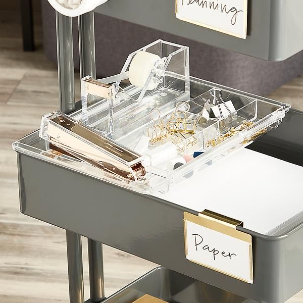 3-Tier Rolling Cart Mint | The Container Store