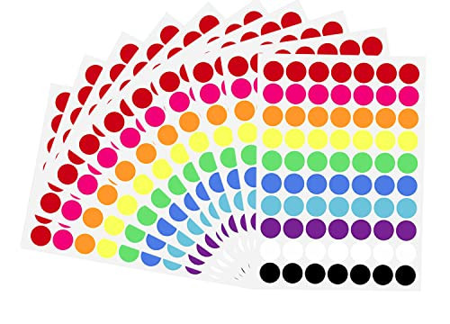 700 PCS Dot Stickers 3/4 Inch Color Coding Labels Round Colored Dot Stickers, 10 Assorted Color Colorful Coding Label Circle Sticker for Toddler Office Student Classroom, 70 Labels/Sheet | Amazon (US)