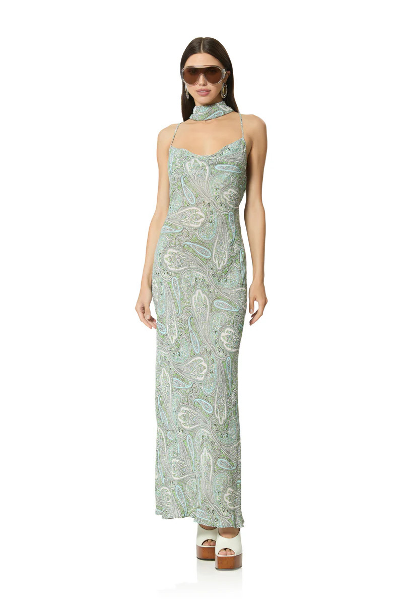Cheryl Dress - Aqua Paisley | ShopAFRM