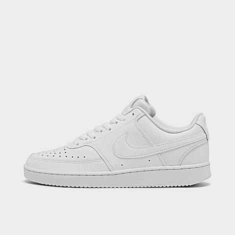 Nike Women's Court Vision Low Casual Shoes in White/White Size 6.5 Leather | Finish Line (US)