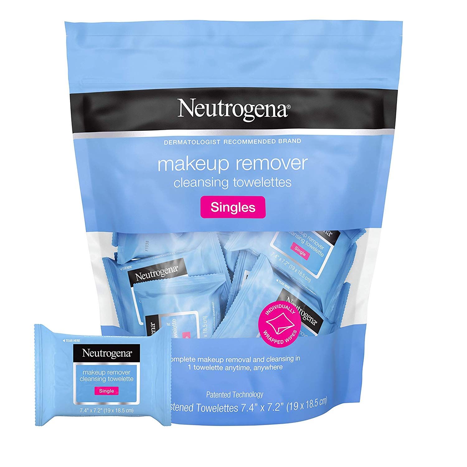 Neutrogena Makeup Remover Wipes, Individually Wrapped, 1 Bag of 20 Each | Walmart (US)