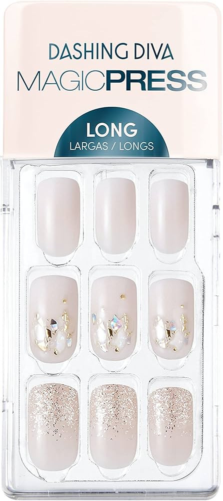 Dashing Diva Magic Press Nails - Pre-show Glitters | Long, Square Shaped Press On Nails | Long La... | Amazon (US)