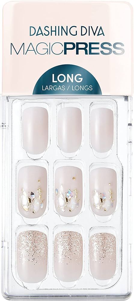 Dashing Diva Magic Press Nails - Pre-show Glitters | Long, Square Shaped Press On Nails | Long La... | Amazon (US)