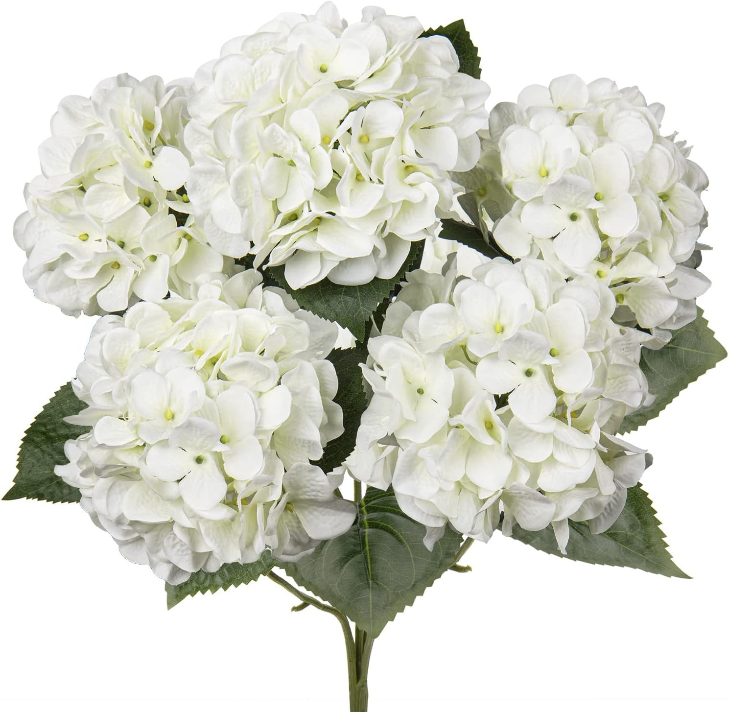 Hollyone White Hydrangea Artificial Flowers Large Artificial Hydrangeas Silk Flower for Home Decor Indoor Wedding Flower Bouquets Faux Flowers Kitchen Centerpiece Table Decorations | Amazon (US)