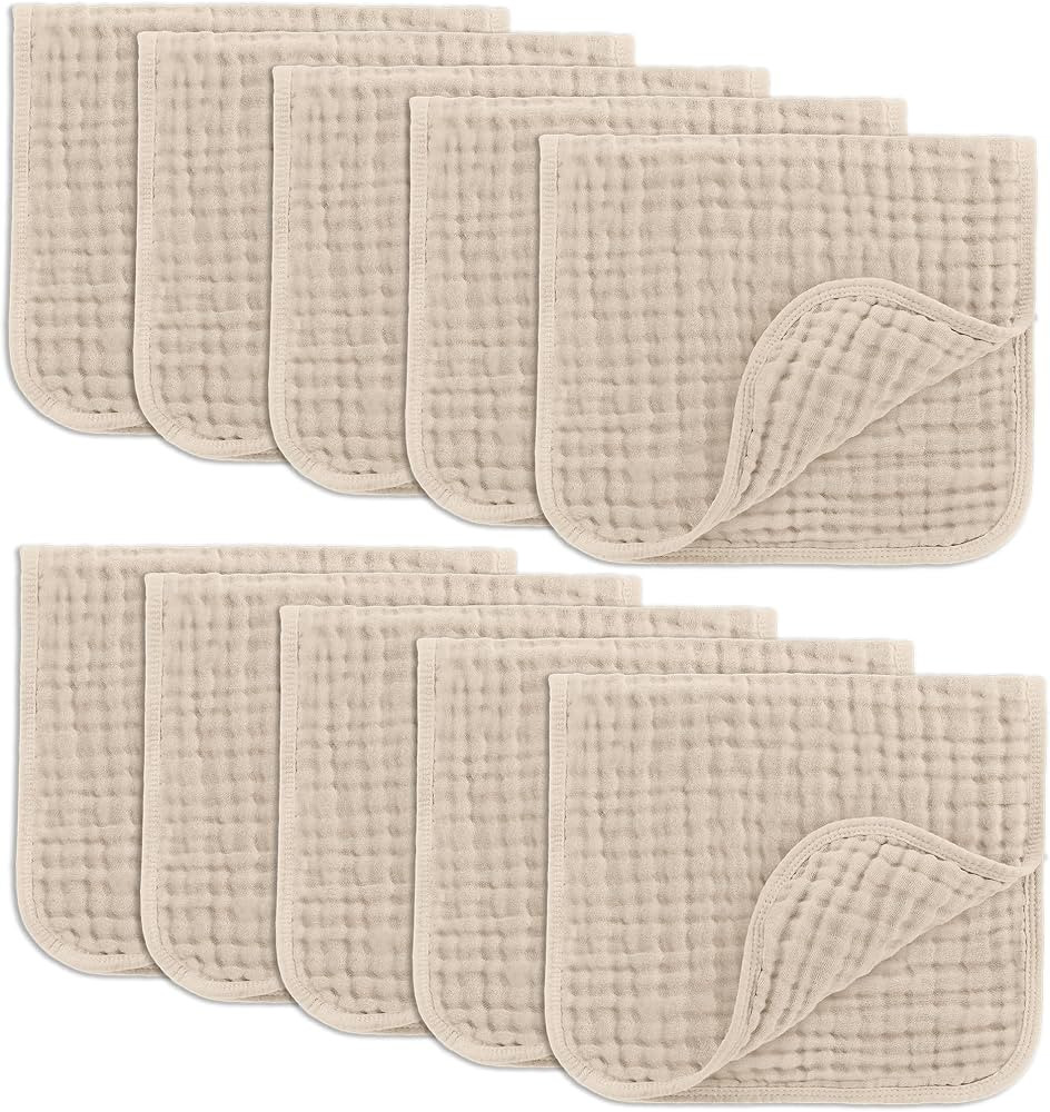 Comfy Cubs Muslin Burp Cloths Large 100% Cotton Hand Washcloths Set for Babies, Baby Essentials 6... | Amazon (US)