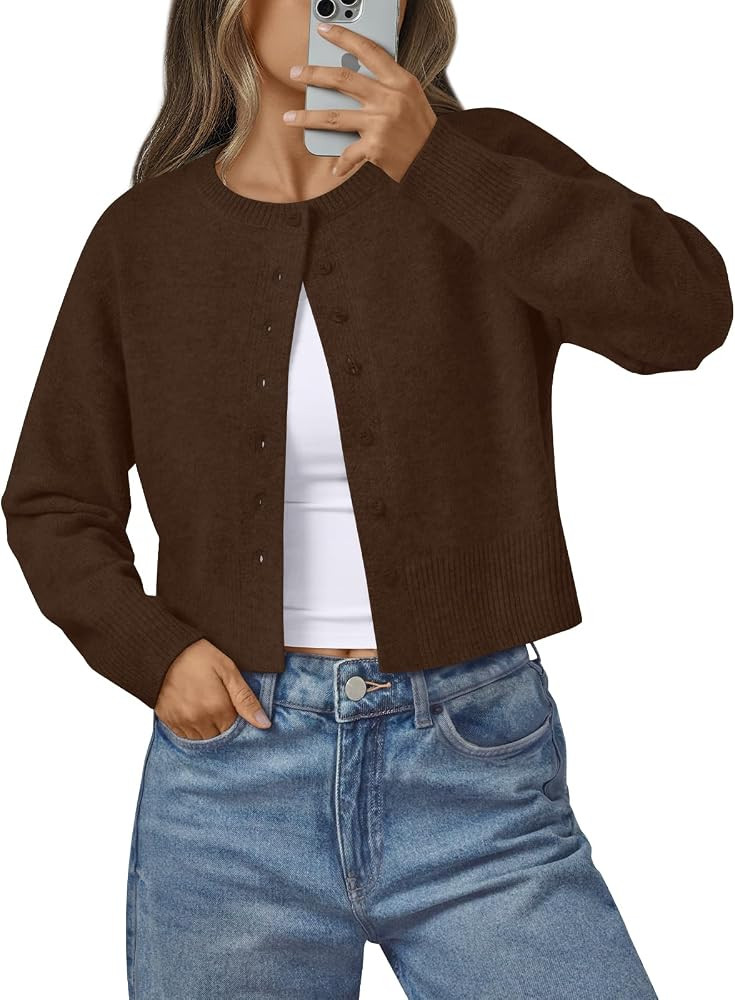 LILLUSORY Womens Lightweight Cardigan Cropped Knit Fall Cute Sweaters 2026 | Amazon (US)