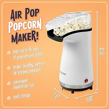 Nostalgia 16 Cup Hot Air Popcorn Maker | Makes Hot, Healthy Popcorn, No Oil Needed | Measuring Ca... | Amazon (US)