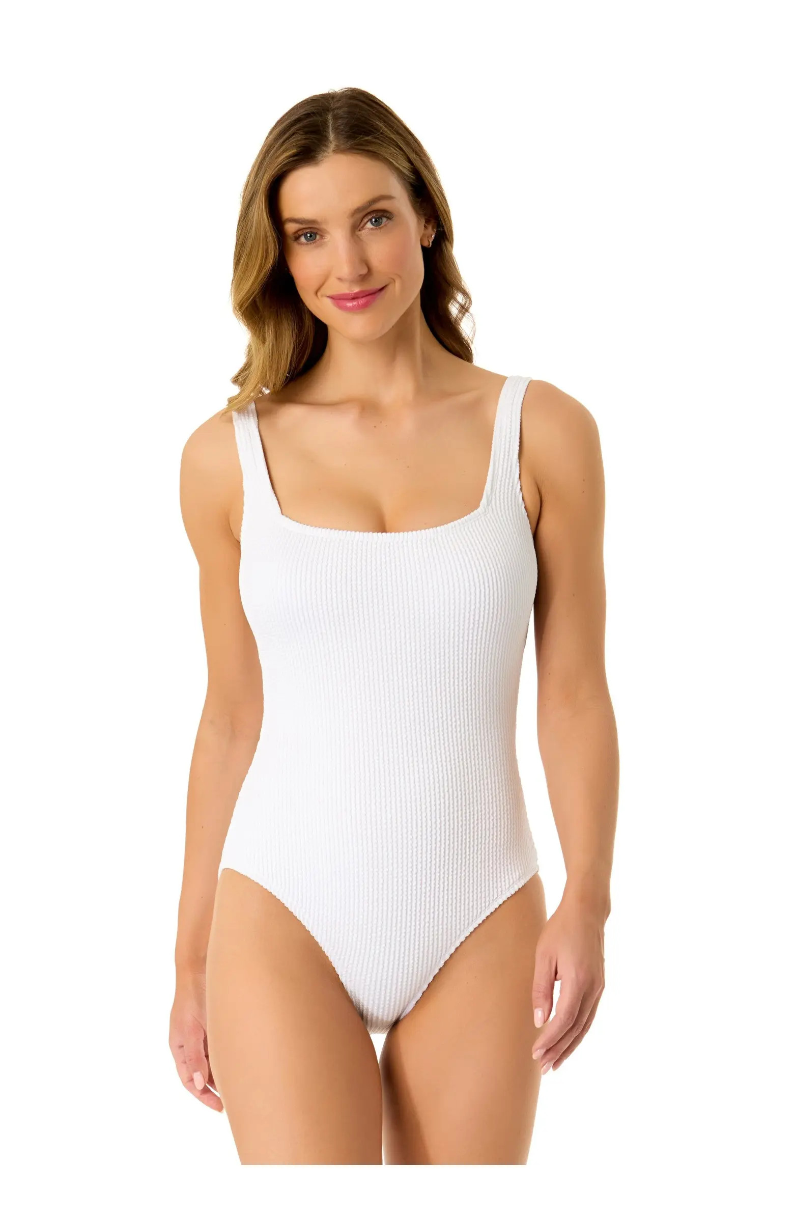 Women's Textured Classic Square Neck One Piece Swimsuit | Nordstrom