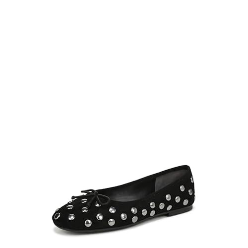 Sam Edelman Women's Alie Ballet Flat, Black Suede Stud, 8.5 | Amazon (US)
