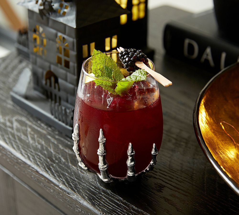 Skeleton Hand Stemless Wine Glass | Pottery Barn (US)