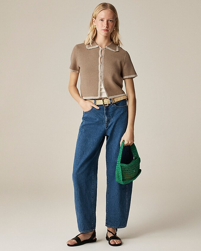 Crochet short-sleeve cardigan | J. Crew US