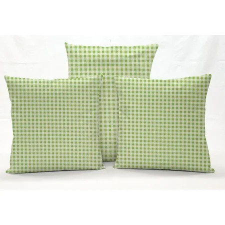 Green & White Checked Gingham Pillowcase / Pillow Cover (12 x 12) | Walmart (US)