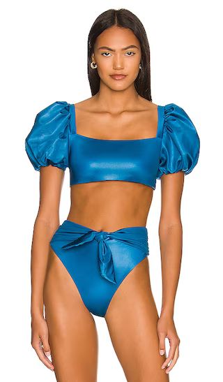 Calista Nettuno Bikini Top in Blue | Revolve Clothing (Global)