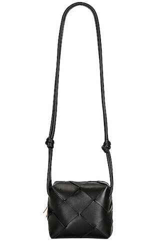 Bottega Veneta Mini Camera Bag in Black & Gold | FWRD | FWRD 