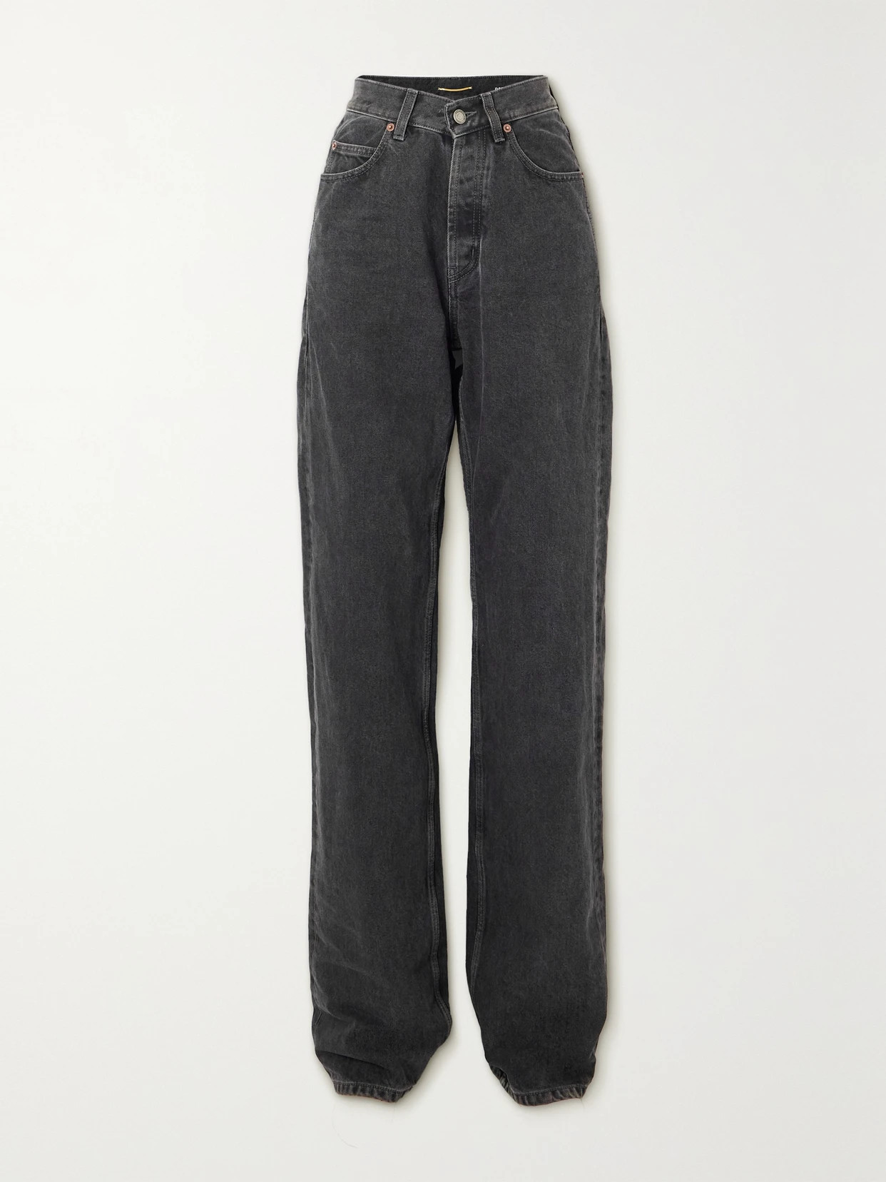 SAINT LAURENT - High-rise Straight-leg Jeans - Black | NET-A-PORTER (US)