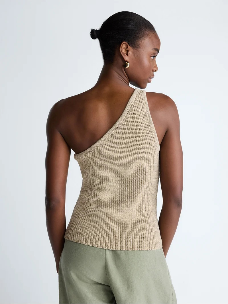 Scoop Women's and Women's Plus One Shoulder Knit Top, Sizes XS-4X | Walmart (US)