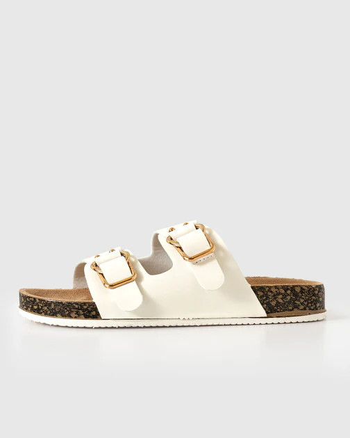 Luka Faux Leather Sandal - White | VICI
