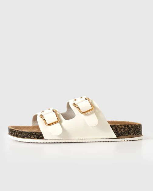 Luka Faux Leather Sandal - White | VICI Collection
