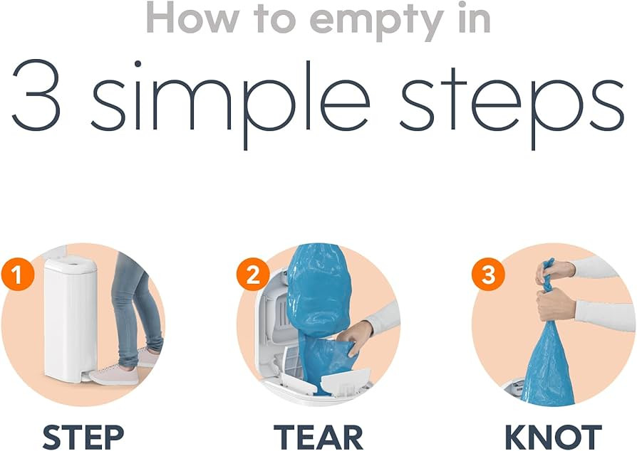 Diaper Genie Platinum Diaper Pail Gift Set | Hands-Free Odor Control with Foot Pedal | Stainless ... | Amazon (US)