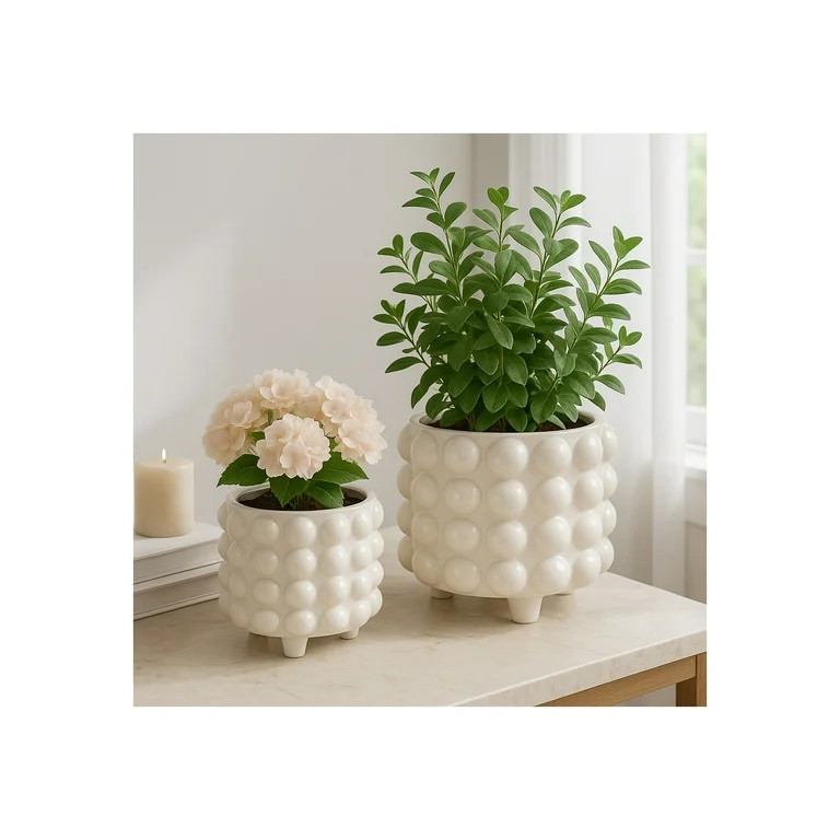 Flower Pots and Planters for Home Decor - Bubble Planter with Pedestal Base Great for Indoor or O... | Walmart (US)