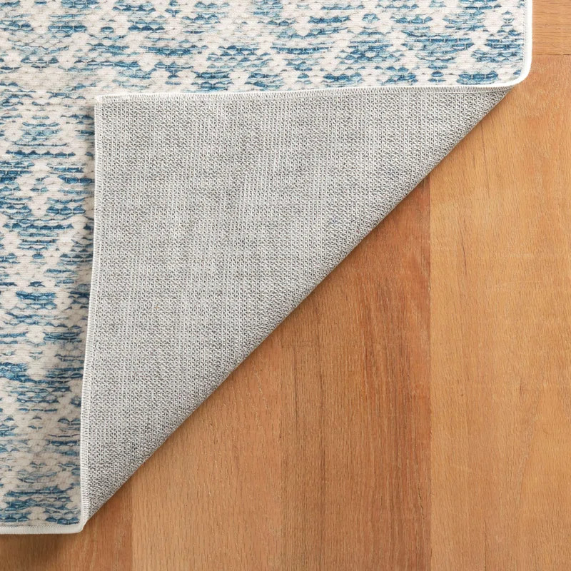 Melange Diamond Blue Machine Washable Rug | Wayfair North America