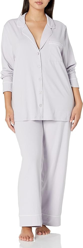 Amazon Essentials Women's Long Sleeve Cotton Modal Pajama Set, Loungewear with Full-Length Bottom | Amazon (US)