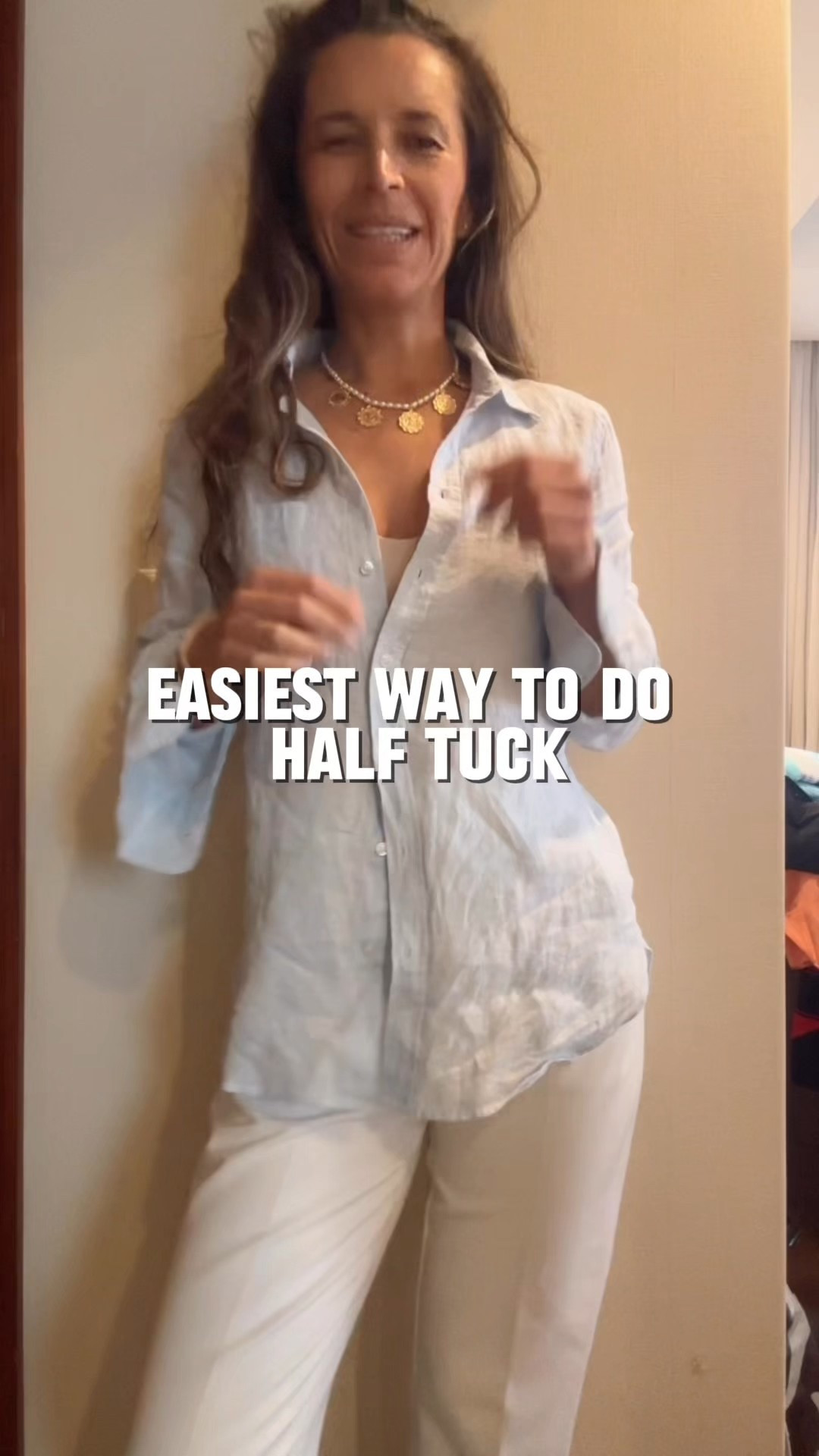 Blue linen button down sz S 
Silk scard is Amazon



#LTKWorkwear #LTKTravel #LTKOver40