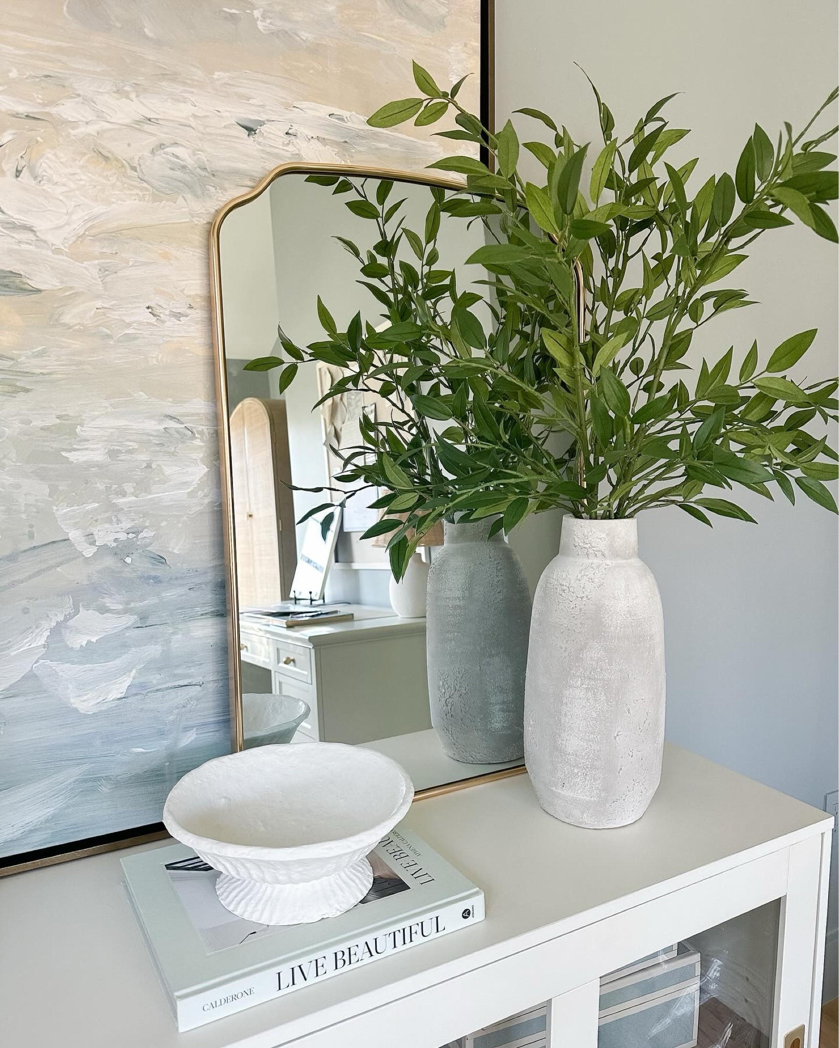 New at target! I have five of these pho bamboo stems in the face and I loved this gold framed mirror from the new studio Lodge at target. The slight arch at the top is so pretty and it’s a true gold.

#LTKsalealert #LTKstyletip #LTKhome