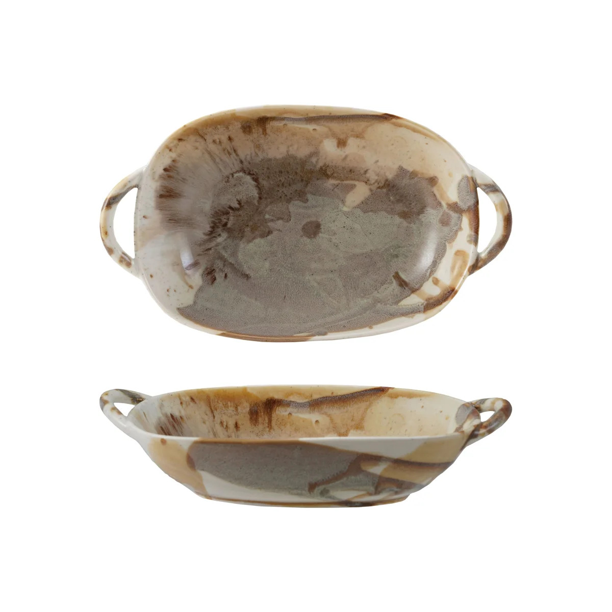 Stoneware Baker Server With Handles In Reactive Glaze | Wayfair North America
